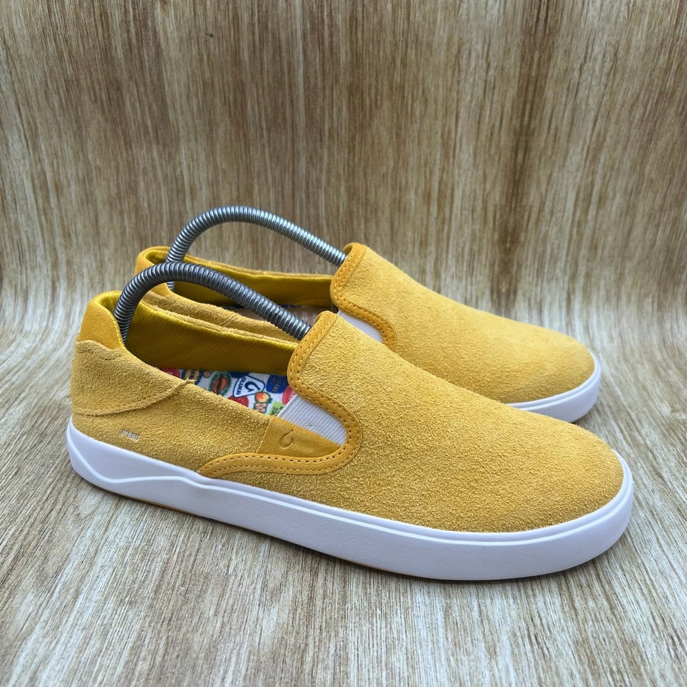 OluKai Lae'ahi Suede Slip-On Men's Size 8 Mango Yellow Casual 10538-1111 NEW
